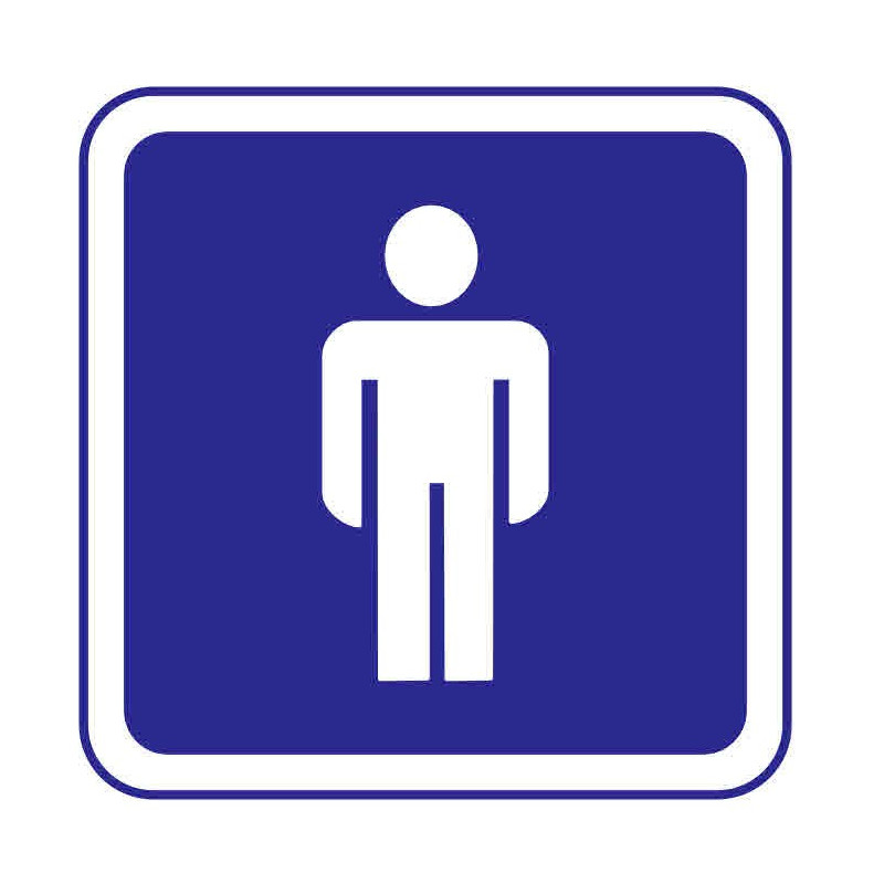 Autocollant ou panneau rigide d’information indiquant un lieux réservé aux hommes 2