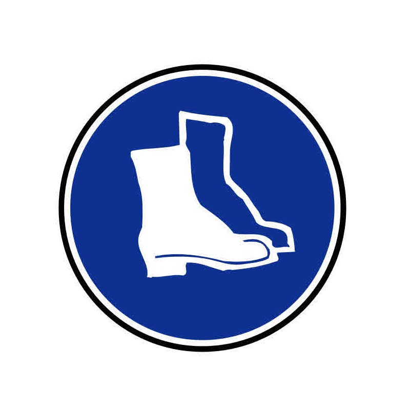 Autocollant ou panneau rigide port de chaussures de sécurité obligatoire