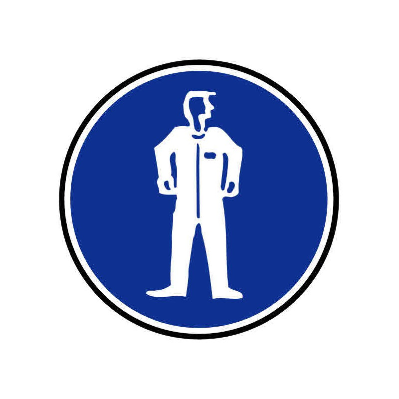 Autocollant ou panneau rigide port d'une tenu de protection obligatoire